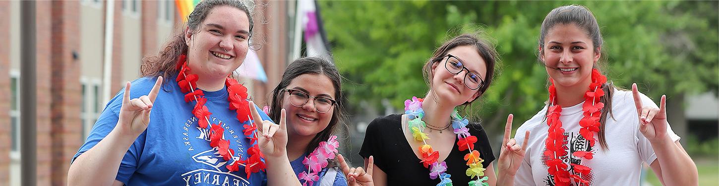 students at a pride event