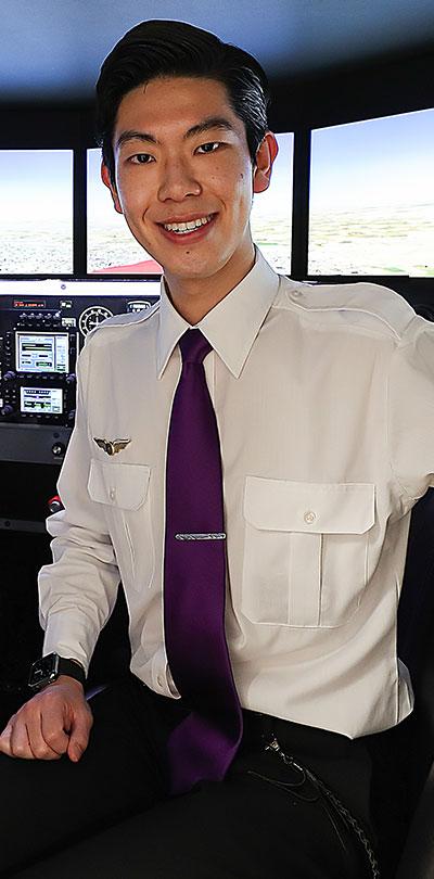 International Student in Flight Simulator